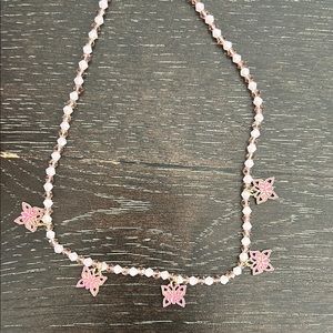 Pink Star Pendant Beaded Necklace